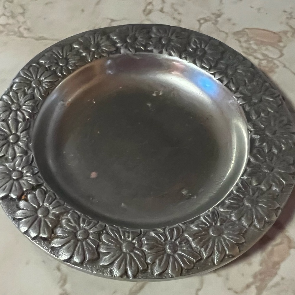 Vintage pewter charger